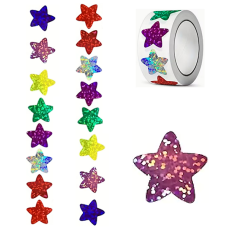 Colourful Star Stickers - Roll of 50's assorted